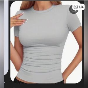 QQQ Women's Short Sleeve Gray Tee